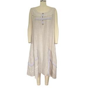 Lagenlook Donna by Donna Vinci Beige Linen Maxi Dress